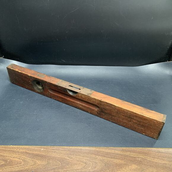 Vintage Stanley S.W. USA No. 3 Wood & Brass Level Brass Ends Double Bubble 24” - Picture 1 of 12